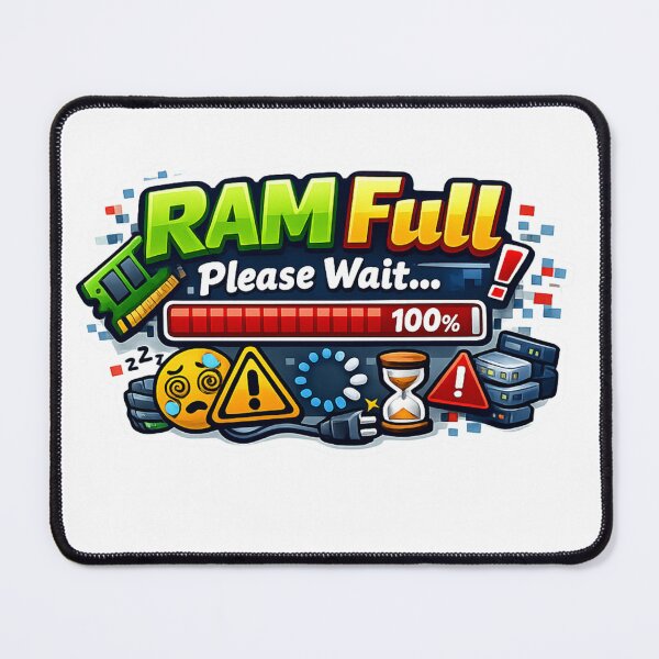 Item preview, RAM Full Please Wait Sticker designed and sold by BrightMindPrint.