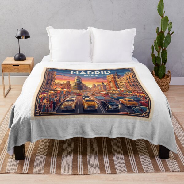 Item preview, Madrid Spain Vintage Travel Poster - Retro Gran Via City Art Print  designed and sold by ryanguas.