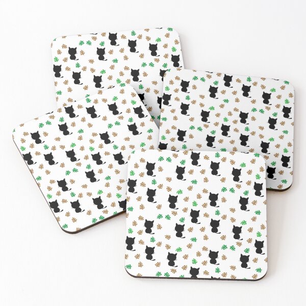 Item preview, Kawaii Black Cat with Leaf Cute Feline Doodle designed and sold by aimicat.