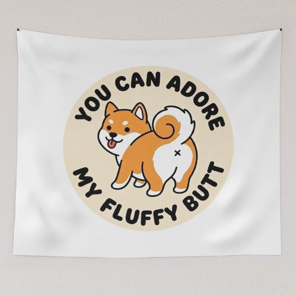 Item preview, You Can Adore My Fluffy Butt Shiba Inu Dog Doodle designed and sold by DailyStruggleCo.