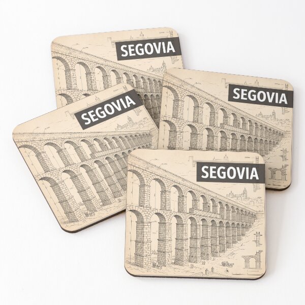 Item preview, Segovia Spain Architecture Poster - Roman Aqueduct Blueprint Art designed and sold by ryanguas.