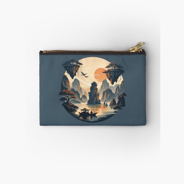 Item preview, Serene Chinese River Landscape – Oriental Sunset Emblem designed and sold by SilentPowerArt.