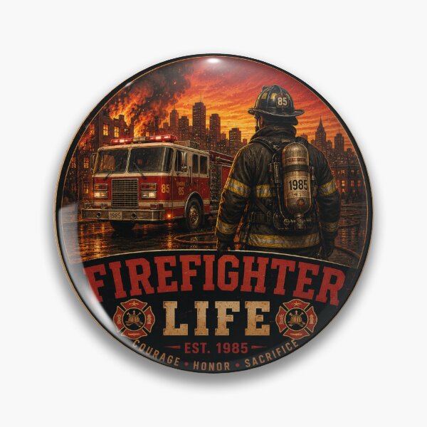 Item preview, FIREFIGHTER LIFE Retro Badge – Vintage Worker Graphic designed and sold by Mac Sketches.
