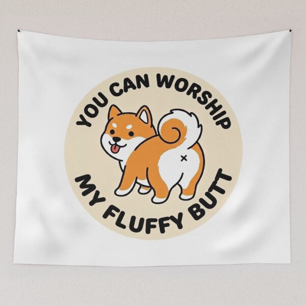 Item preview, You Can Worship My Fluffy Butt Shiba Inu Dog Doodle designed and sold by DailyStruggleCo.