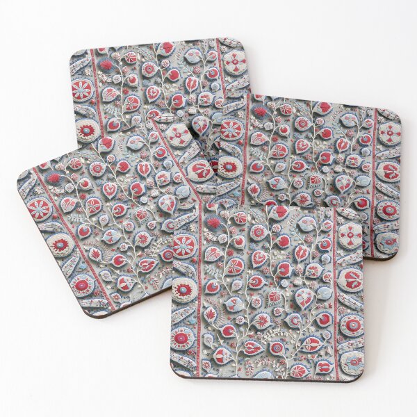 Item preview, Suzani Uzbekistan Floral Embroidery Print designed and sold by Vicky Brago-Mitchell®.