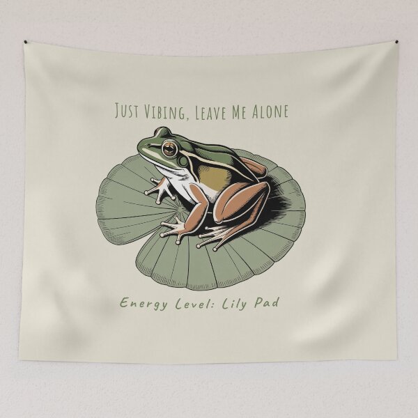 Item preview, Just Vibing, Leave Me Alone – Introvert Frog on Lily Pad T-Shirt designed and sold by AlexandraSand.