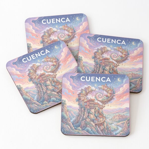 Item preview, Cuenca Spain Hanging Houses Poster - Surrealist Cliffside Art designed and sold by ryanguas.