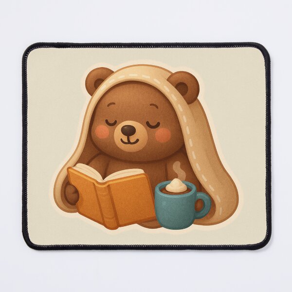 Item preview, Blanket Reading Bear designed and sold by Thalora Store.