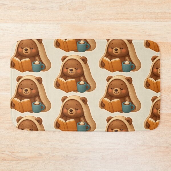 Item preview, Blanket Reading Bear designed and sold by Thalora Store.