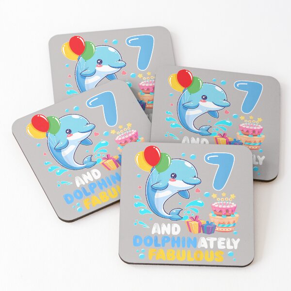 Item preview, 7 and Dolphinaletly Fabulous 7th Birthday Dolphin Lover designed and sold by mjohnson9.