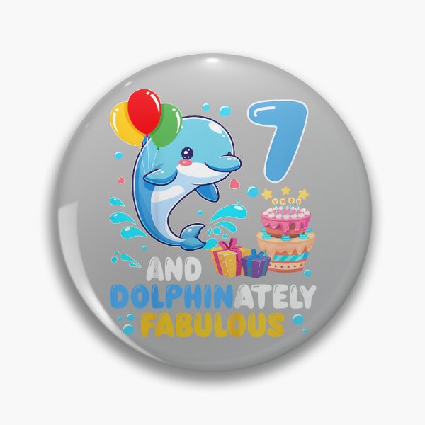 Item preview, 7 and Dolphinaletly Fabulous 7th Birthday Dolphin Lover designed and sold by mjohnson9.