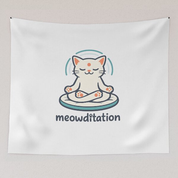Item preview, Meowditation designed and sold by KungPowUnicorn.