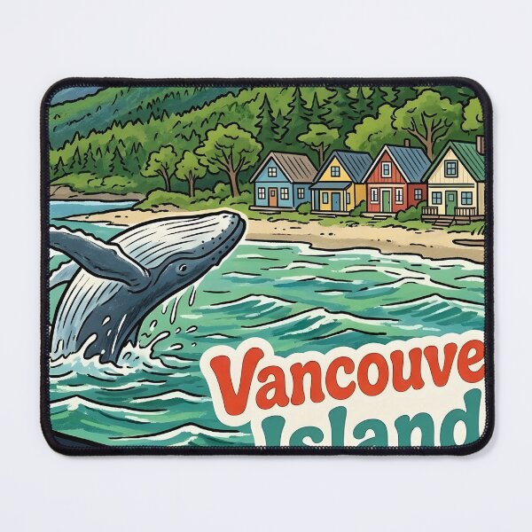 Item preview, Vancouver Island BC Cute Beach Landscape Humpback designed and sold by HowToCanadian.