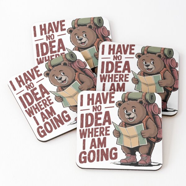 Item preview, Funny Retro Bear Hiking I Have No Idea Where I Am Going designed and sold by  Bold Border Studio..