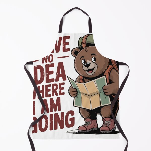 Item preview, Funny Retro Bear Hiking I Have No Idea Where I Am Going designed and sold by Bold Border Studio..
