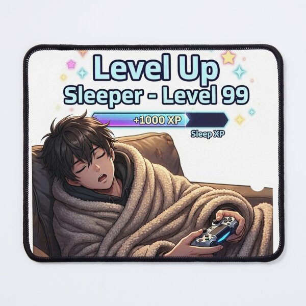 Item preview, Level Up Sleeper Level 99 Gamer Anime Boy Meme designed and sold by DailyStruggleCo.