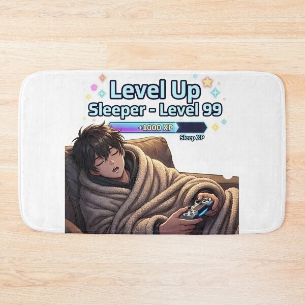 Item preview, Level Up Sleeper Level 99 Gamer Anime Boy Meme designed and sold by DailyStruggleCo.