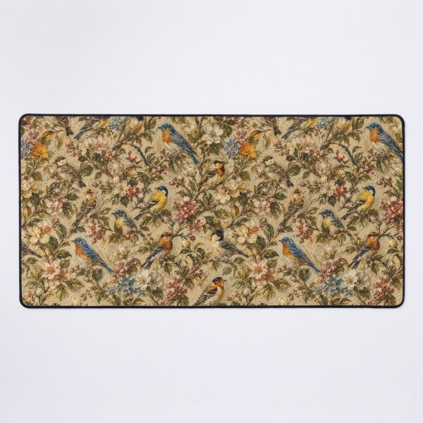 Item preview, Song Bird & Floral  Pattern | Vintage Botanical Wallpaper | Elegant Avian Textile Design designed and sold by AnimalAirtistry.
