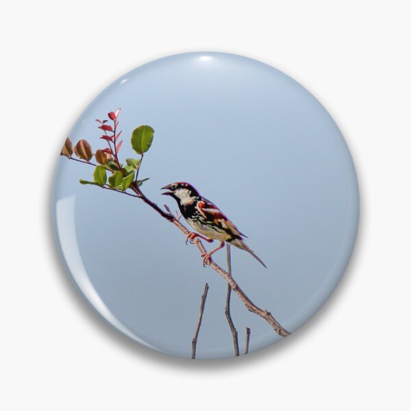 Item preview, Colorful Songbird Perched on Branch Against Clear Blue Sky With Green Leaves designed and sold by Nmallia.