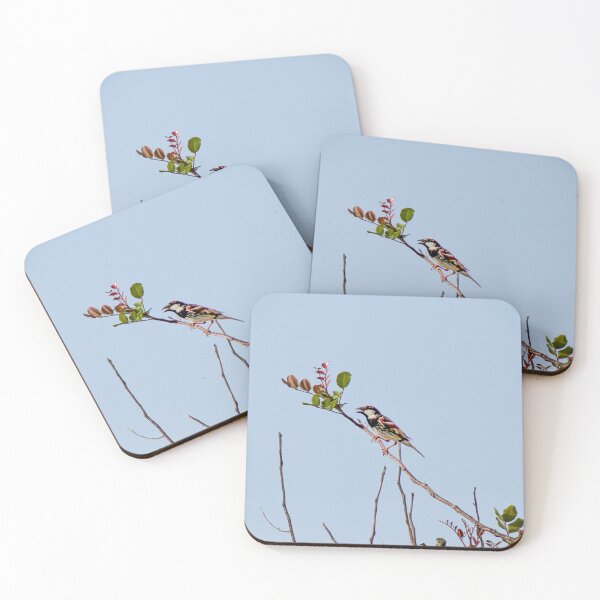 Item preview, Colorful Songbird Perched on Branch Against Clear Blue Sky With Green Leaves designed and sold by Nmallia.