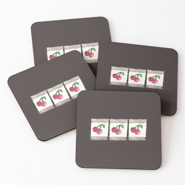 Item preview, Lucky Jackpot Cherries Hand Painted Gouache Art designed and sold by Zen & Oatmeal by Carmen Ray Anderson.