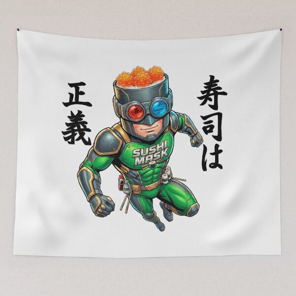 Item preview, SUSHI MASK: Sushi is Justice Edition designed and sold by Surreal Characters & Cute Pups.