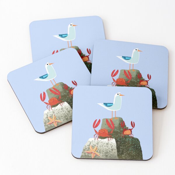 Item preview, Seagull and Red Crabs on Rock designed and sold by Andrew  Hitchen.