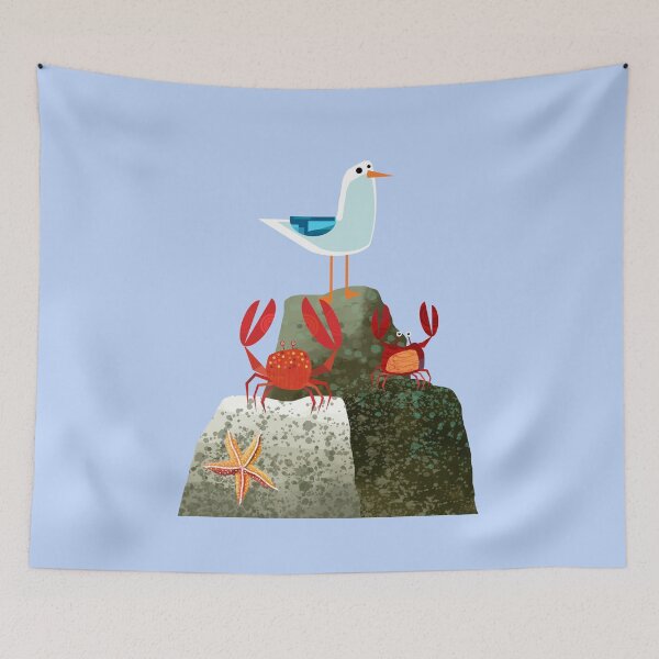 Item preview, Seagull and Red Crabs on Rock designed and sold by Andrew  Hitchen.