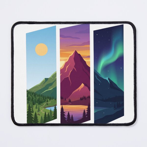 Item preview, Nature Triptych Landscape - Day Sunset Night Aurora designed and sold by M.Store.