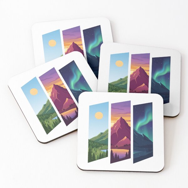 Item preview, Nature Triptych Landscape - Day Sunset Night Aurora designed and sold by M.Store.