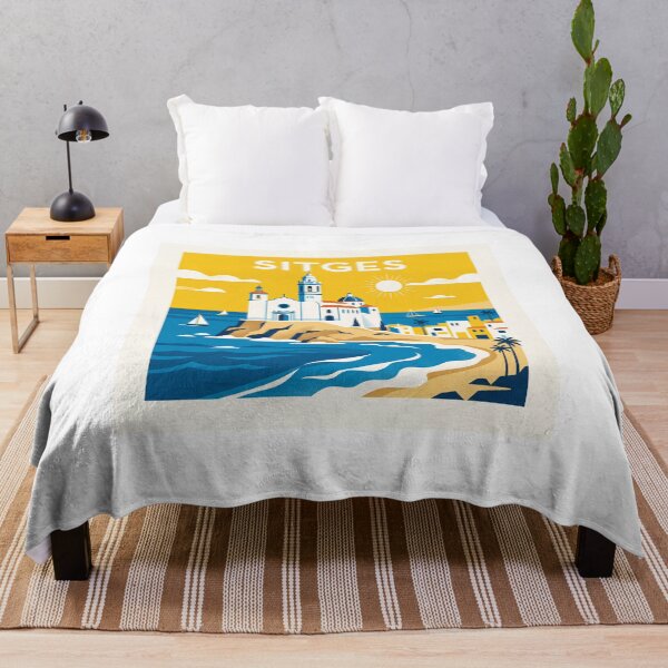 Item preview, Sitges Spain Travel Poster - Minimalist Mediterranean City Art designed and sold by ryanguas.