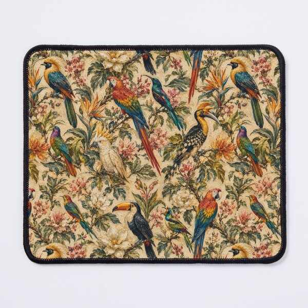 Item preview, Exotic Tropical Birds Seamless Pattern | Oil Painting Botanical Wallpaper | Luxury Aviary Textile Design designed and sold by AnimalAirtistry.