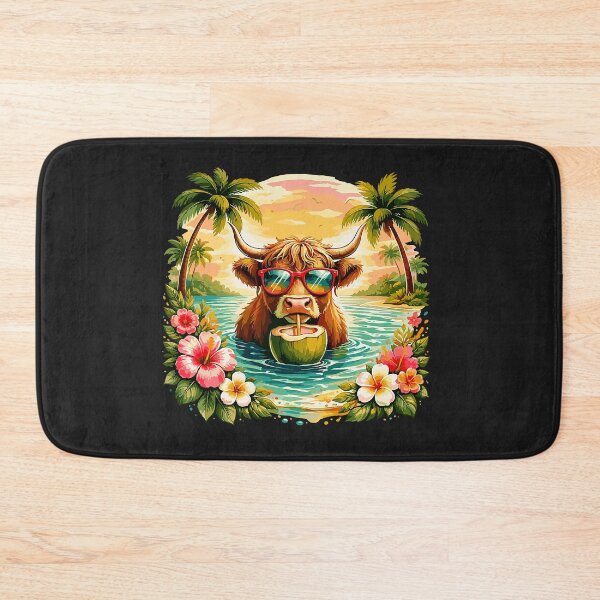 Item preview, Funny Highland Cow Tropical Beach Hawaii Summer Vacation designed and sold by Littermin.