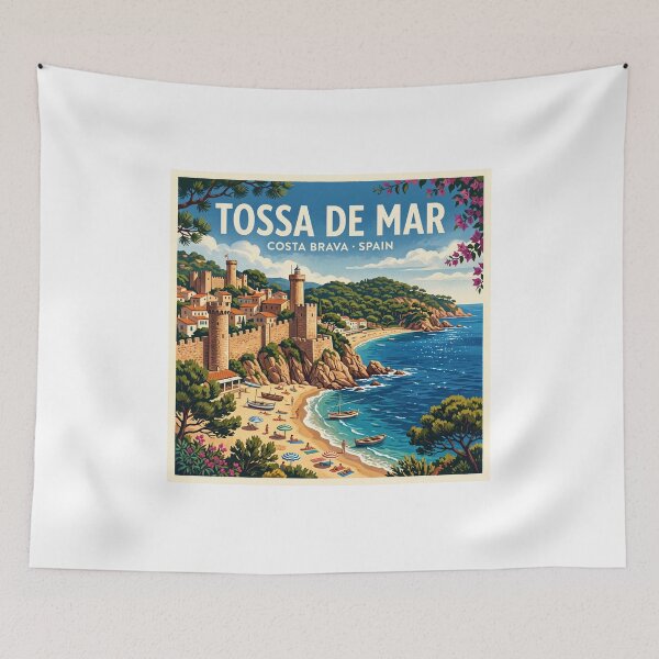 Item preview, Tossa de Mar Spain Coastal Poster - Vintage Walled Town Art designed and sold by ryanguas.