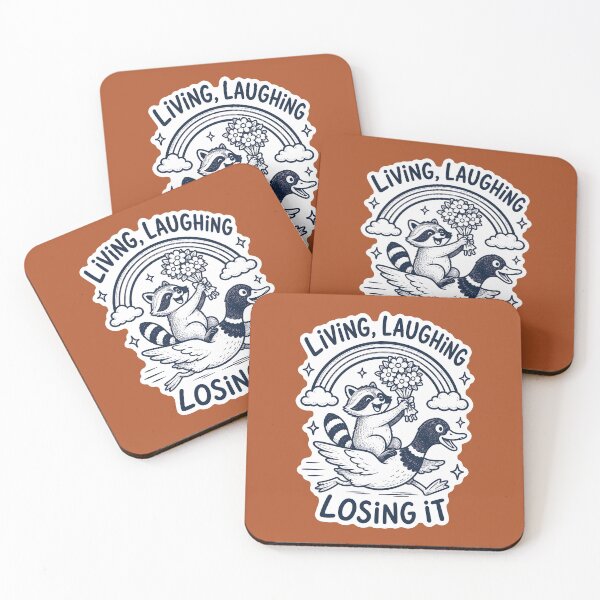 Item preview, Living, Laughing, Losing It - Sarcastic Raccoon Mental Health designed and sold by thecatcouch.
