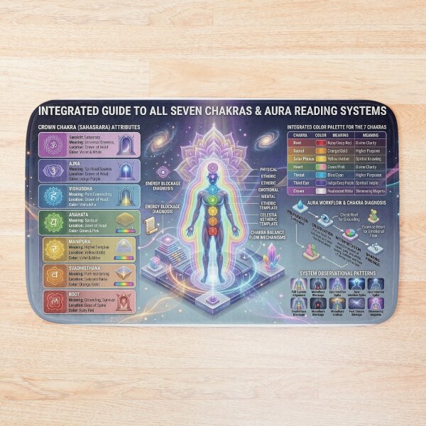 Item preview, Aura Reading & The Seven Chakras – Spiritual Energy Guide Poster designed and sold by NMB-ART-Design.