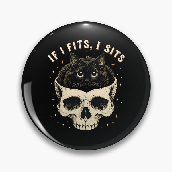Item preview, If I Fits, I Sits. Black Cat Skull Gothic designed and sold by Randomera.