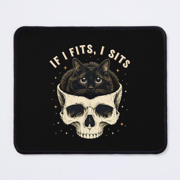 Item preview, If I Fits, I Sits. Black Cat Skull Gothic designed and sold by Randomera.