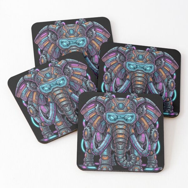 Item preview, Neo-Tokyo Mecha Elephant: Cyberpunk Techwear Graphic Art designed and sold by Neo Tokio.