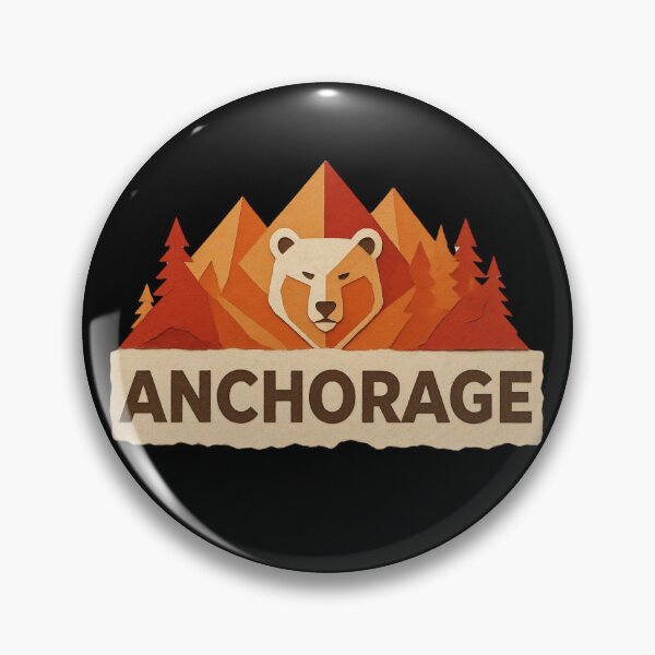 Artikelvorschau, Anchorage, Alaska, Bärenberge, Scherenschnittkunst entworfen und verkauft von RDproject.