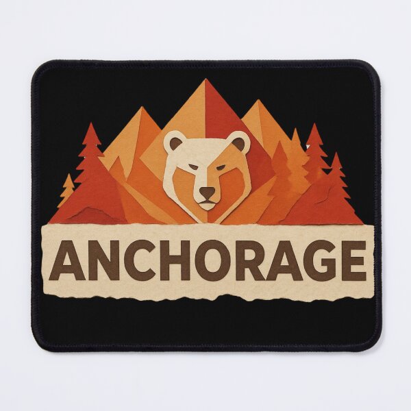 Item preview, Anchorage Alaska Bear Mountains Papercut Art designed and sold by RDproject.