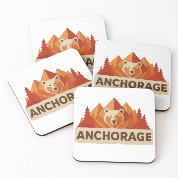 Artikelvorschau, Anchorage, Alaska, Bärenberge, Scherenschnittkunst entworfen und verkauft von RDproject.
