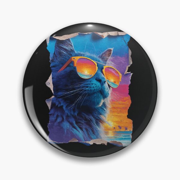 Item preview, Maine Coon in Sunglasses Sunset Beach Tropical Summer Vibes designed and sold by Littermin.