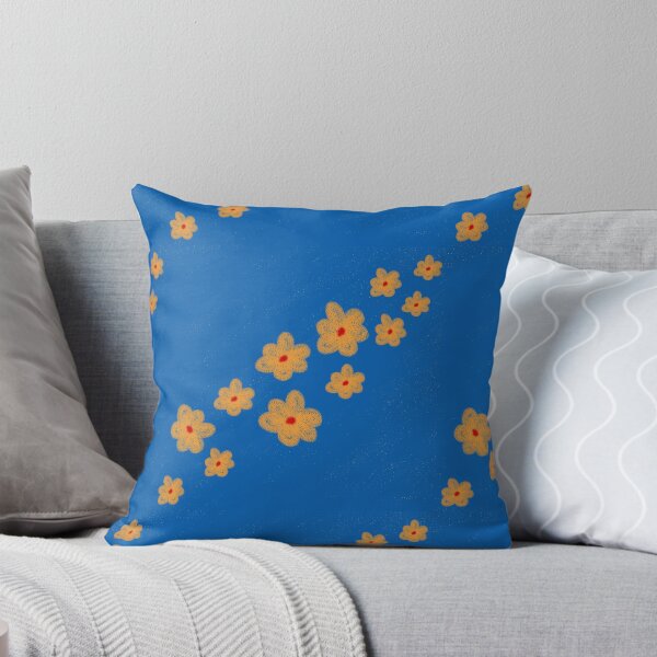 Item preview, Yellow flowers on blue designed and sold by Raffaella Lunelli.