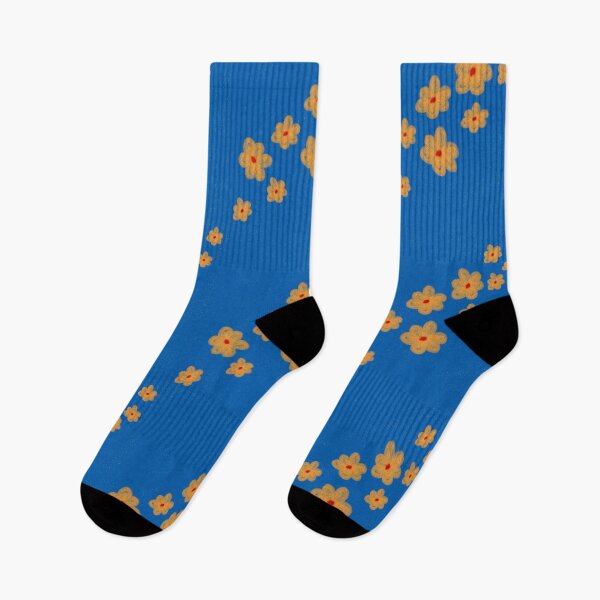 Item preview, Yellow flowers on blue designed and sold by Raffaella Lunelli.