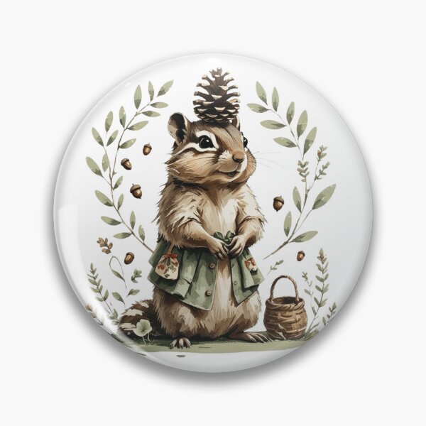 Item preview, Woodland Chipmunk Pinecone Forest Animal designed and sold by AQUILAKREO.