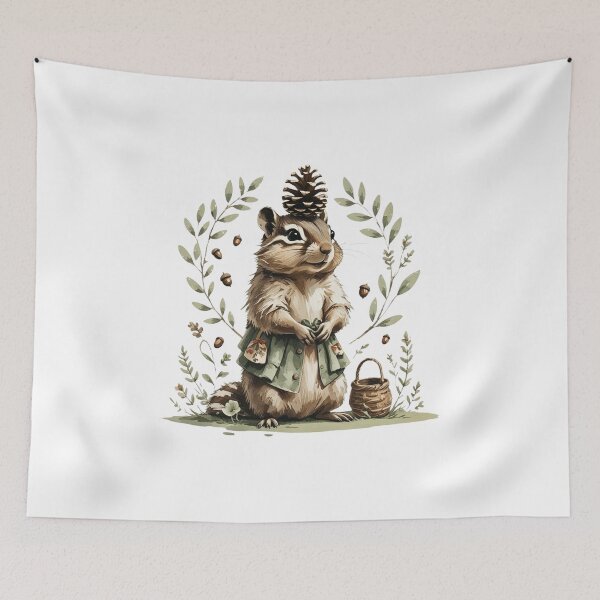 Item preview, Woodland Chipmunk Pinecone Forest Animal designed and sold by AQUILAKREO.