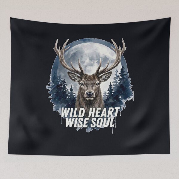 Item preview, Wild Heart Wise Soul Deer Art – Father’s Day Gift for Dad designed and sold by Biedroneczka.