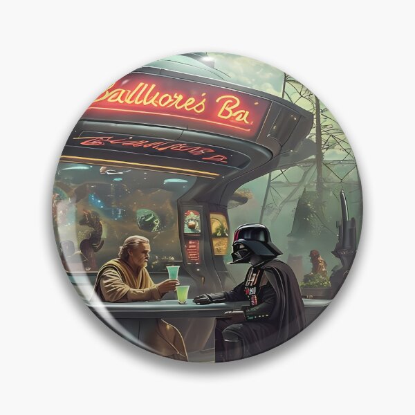 Item preview, OLD FRIENDS - Funny Darth Vader Obi Wan Bar Art designed and sold by Modern Nest Art.