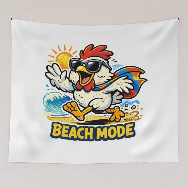 Item preview, Beach Mode – Retro Chicken Chaos on Vacation T-Shirt designed and sold by MerchlyMike.